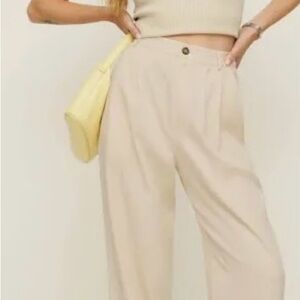 Women's Cream Wide-Leg Pants